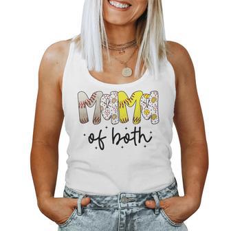 Mama Of Both Baseball Softball Mom Mother's Day Women Tank Top - Thegiftio UK