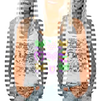 Mardi Gras Teacher Coquette Bow Pencil Apple Book Girl Women Tank Top - Thegiftio