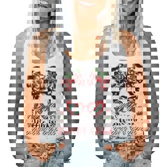 Messy Bun Little Miss Candy Cane Christmas Girls Toddlers Women Tank Top | Seseable CA