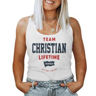 Miembroitalicio Del Equipo Christian Nombre Divertido Christian Camiseta sin mangas para mujer - Regaloses