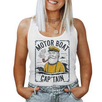 Motor Boat Captain Chummy Pontoon Boating Women Tank Top | Mazezy