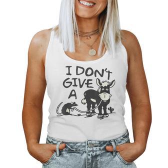 Mouse Walking A Donkey I Don't Give Rats Ass Women Tank Top | Seseable UK