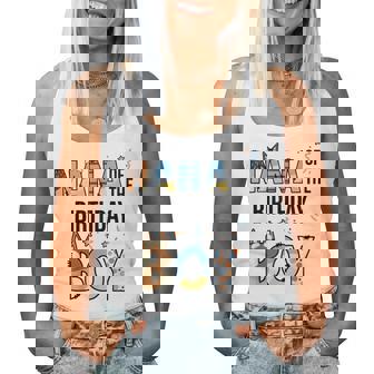 Nana Of The Birthday Boy Party Blue Dog Lover Matching Women Tank Top - Monsterry