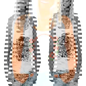 Pekingese Dog Retro Japanese Cherry Blossoms Cute Floral Women Tank Top - Monsterry