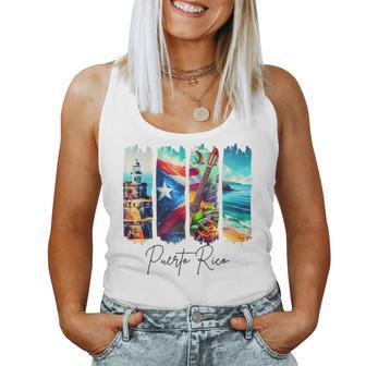 Puerto Rico Flag Frog Boricua Hispanic Heritage Women Tank Top | Seseable UK