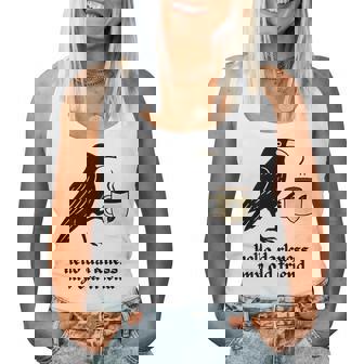 Raven Crow Coffee Lover Morning Breakfast Hello Darkness Women Tank Top | Seseable FR