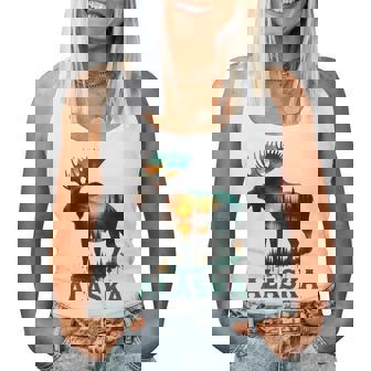 Souvenir De L'élan De L'alaska Avec Lac Et Montagne Pour Homme Et Débardeur pour femme - Cadeauxyz