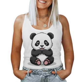 Sweet Panda Ours De Dessin Animé Kawaiityle Amoureux Des Animaux Manche Longue Débardeur pour femme - Cadeauxyz