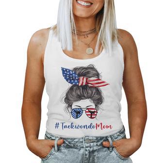 Taekwondo Mom Usa American Flag 4Th Of July Women Tank Top - Thegiftio UK