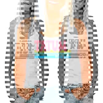 Tatum Name Personalized Cute Idea Groovy Tatum Women Tank Top | Mazezy