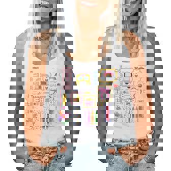 Teacher Colorful Doodle Back To School For Teacher Women Tank Top - Monsterry