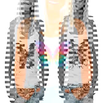 Watercolor Butterfly Graphic Women Women Tank Top - Monsterry