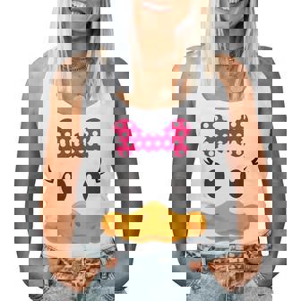 Yellow Duck Face Halloween Animal Costume Coquette Bow Girl Women Tank Top - Monsterry