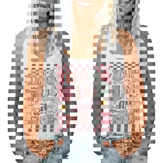 Young Wild And Three Cute Daisy Groovy 3Rd Birthday Party Women Tank Top | Mazezy