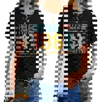 44 Ans Anniversaire Homme Intage 1981 Rétro T-shirt femme - Cadeauxyz