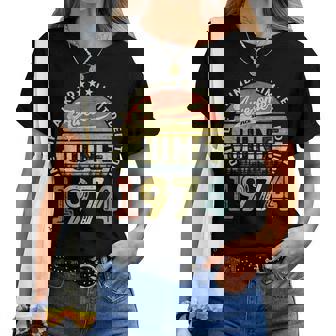 48 Años Cumpleaños Hombre Intage Nacido En Junio 1974 Camiseta de mujer - Regaloses