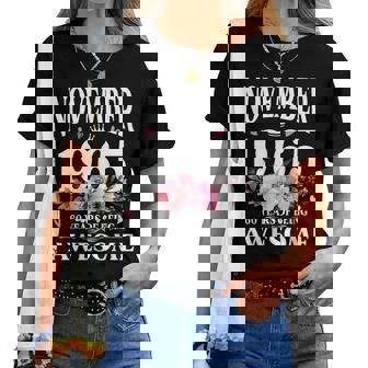 60 Years Old November Floral 1965 60Th Birthday Women Women T-shirt | Mazezy