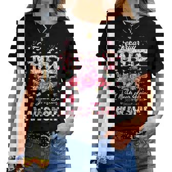 74歳 1952年2月 花柄 74歳 誕生日 男性 女性 レディースTシャツ - Kawaiitshirt