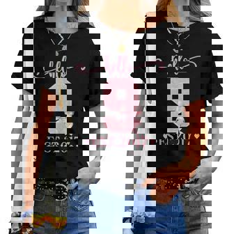 9Th Birthday Girl Coquette Bow Hello 9 Year Old Est 2017 Women T-shirt - Thegiftio