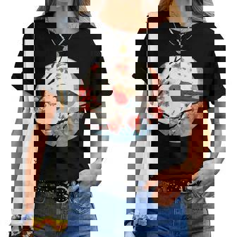 Adorable Motif De Rouge-Gorge Rouge En Fleurs De Cerisier T-shirt femme - Cadeauxyz