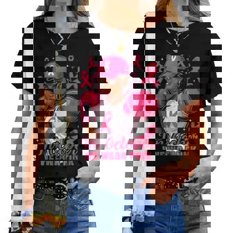 African American In October We Wear Pink Breast Cancer Women T-shirt | Mazezy