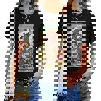 American Bully Tarot Card Floral Puppy Animal Dog Lover Women T-shirt | Mazezy