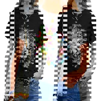 Animalesalvajes De León Floral Para Para Amantes Camiseta de mujer - Regaloses