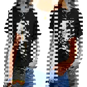 Anime Horror Girl Aesthetic Soft Grunge Waifu Japanese Otaku Women T-shirt - Thegiftio