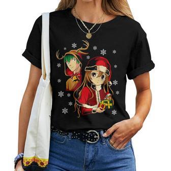 Anime Mädchen Jungen Weihnachten Pyjama X-Mas Otaku Geek Manga Liebhaber T-shirt Frauen - Geschenkecke