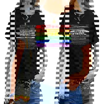 Anti Rassismus Lgbtpruch Damen Frauen Kurzarm Klein -Chwarz Klassisch Lgbt-Thema T-shirt Frauen - Seseable