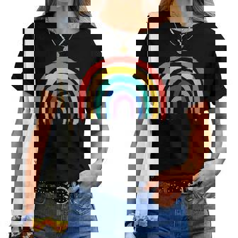 Arco Iris Diseño Colorido Cuello Camiseta de mujer - Regaloses