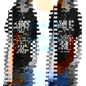 Auntie Of The Birthday Girl Snowflakes Themed Matching Women T-shirt - Thegiftio