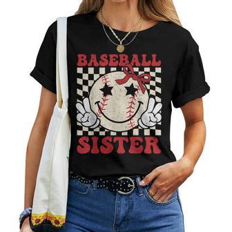 Baseball Sister Coquette Bow Sport Lovers Baseball Girls Women T-shirt - Thegiftio UK