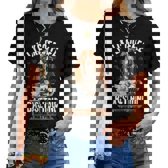 Basset Hound Dog Breed I Like Coffee My Basset Hound And Women T-shirt - Thegiftio