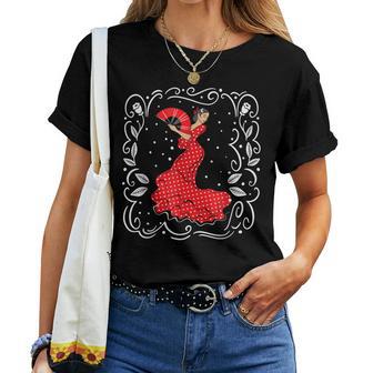 Beautiful Spain Woman Flamenco Dancer Women T-shirt - Thegiftio UK