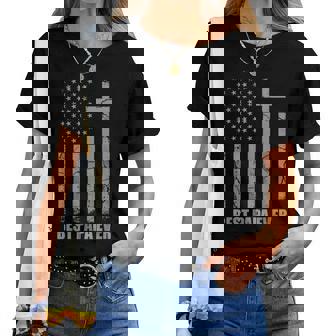 Best Papa Ever Christian Patriotic Dad Usa Flag Fathers Day Women T-shirt | Mazezy