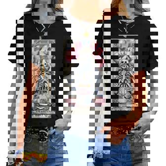 Birthday Queen Tarot Card Cute Gothic Skeleton Halloween Women T-shirt | Mazezy