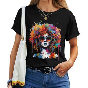 Black Queen Dripping Afro Melanin Junenth Women T-shirt - Thegiftio UK
