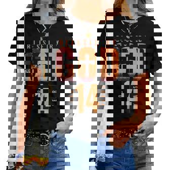 Blessed By God For 14 Years 14Th Birthday Religious Theme Women T-shirt - Thegiftio