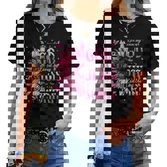 Blessed By God Loved By Jesus Pink Sunflower Faith Christian Women T-shirt - Thegiftio