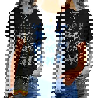 Blue Bow God Say I Am Christian Girl Bible Verse Jesus Women T-shirt - Thegiftio