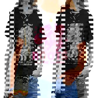 Boots On The Ground Western Cowgirl Hat Boots Girls Women Women T-shirt - Thegiftio