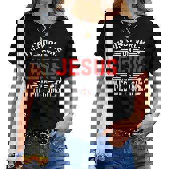 This Boy Runs On Jesus And Video Games Christian Religious Women T-shirt | Mazezy