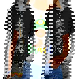 Brasileira Girl Drapeau Du Brésil Fier Du Brésil T-shirt femme - Cadeauxyz