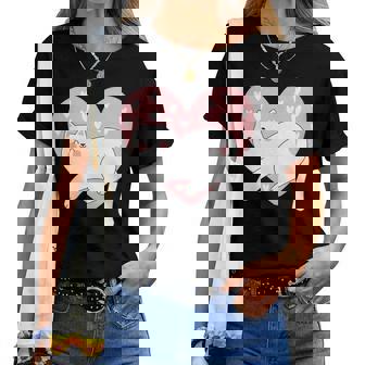 Cadeau Deaint-Valentin Pour Le Coeur De Chat T-shirt femme - Cadeauxyz