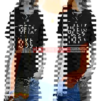 Café Y Caballos Amantes Del Café Jinetes De Caballos Es Manga Larga Camiseta de mujer - Regaloses