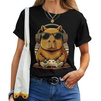 Capybara Gaming Gamer Konsolenspieler Jungs Mädchen Retro T-shirt Frauen - Geschenkecke