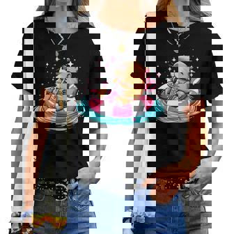 Carino Capibaraulla Piscina Galleggiante Bere Bubble Tea Amante Ragazze Maglietta da donna - Novitaregali