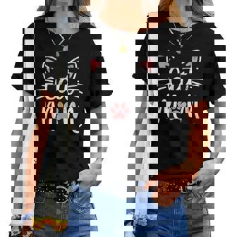 Cat Mom Cat Lover Cute Mother's Day Mama I Love My Cat Women T-shirt | Mazezy