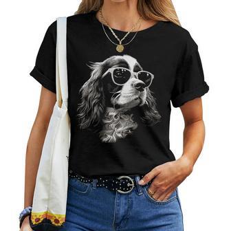 Cavalier King Charlespaniel Chien Et Lunettes Deoleil T-shirt femme - Cadeauxyz